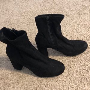 Black suede booties